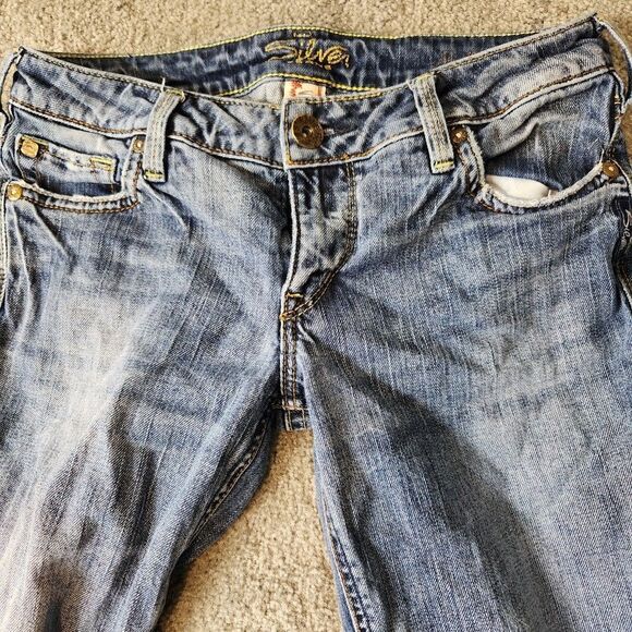 Silver Jeans Aiko Bootcut Womens 27/33 Blue Denim Medium Wash Mid Rise - Picture 5 of 14